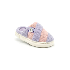 Z 22- Women’s Cozy Plush Stripe Slippers – Pink & Purple