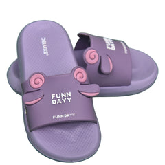K 40 - FUNN DAYY Cartoon Slides – Kids Slippers (Purple)