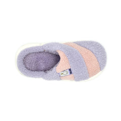 Z 22- Women’s Cozy Plush Stripe Slippers – Pink & Purple