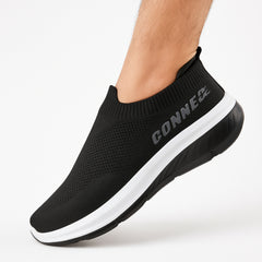 Z 165-Men’s Knit Slip-On Sneakers – Lightweight Running Shoes- Black