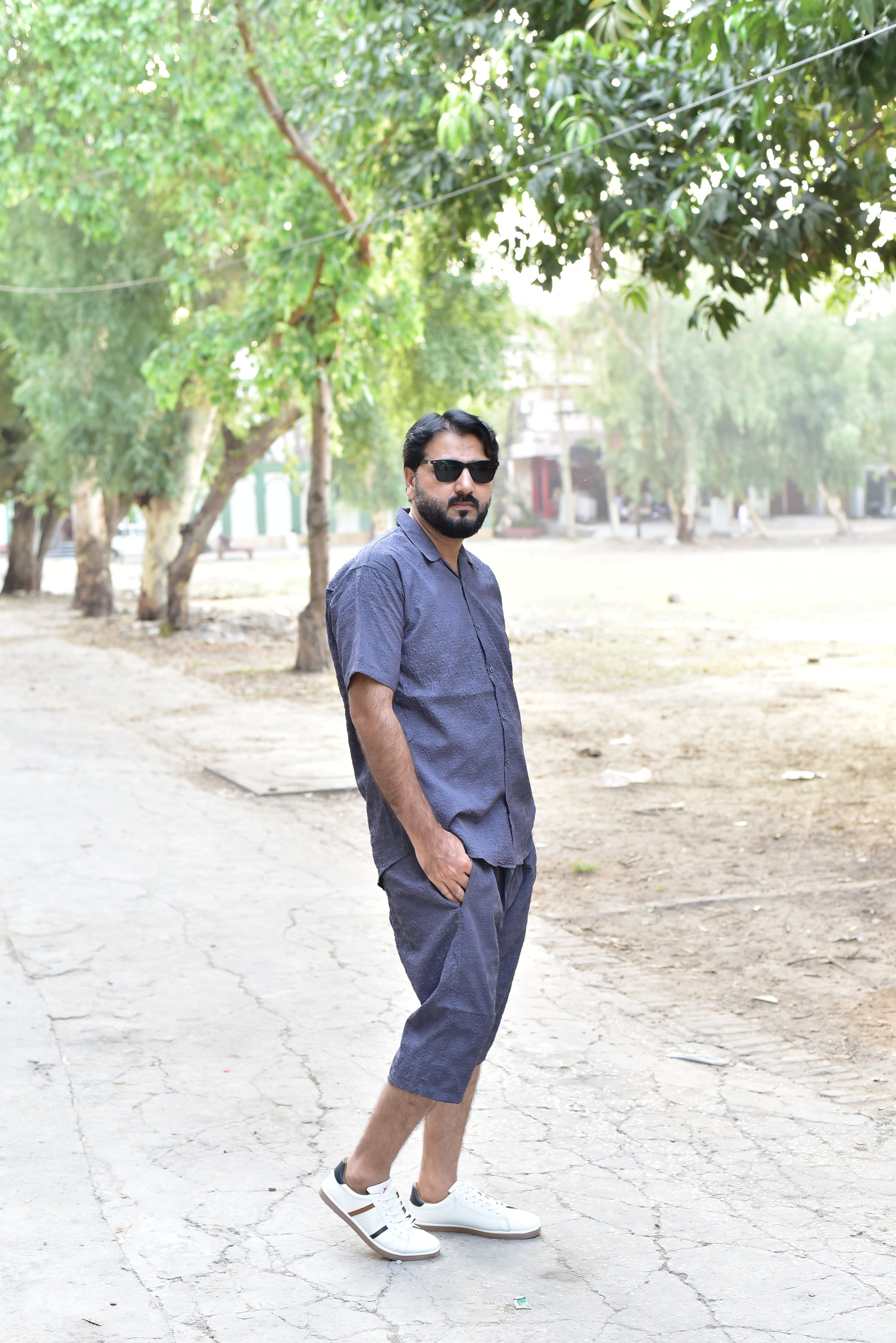 01- Men's Summer Co-Ord Set – Shirt & Shorts (Gray)