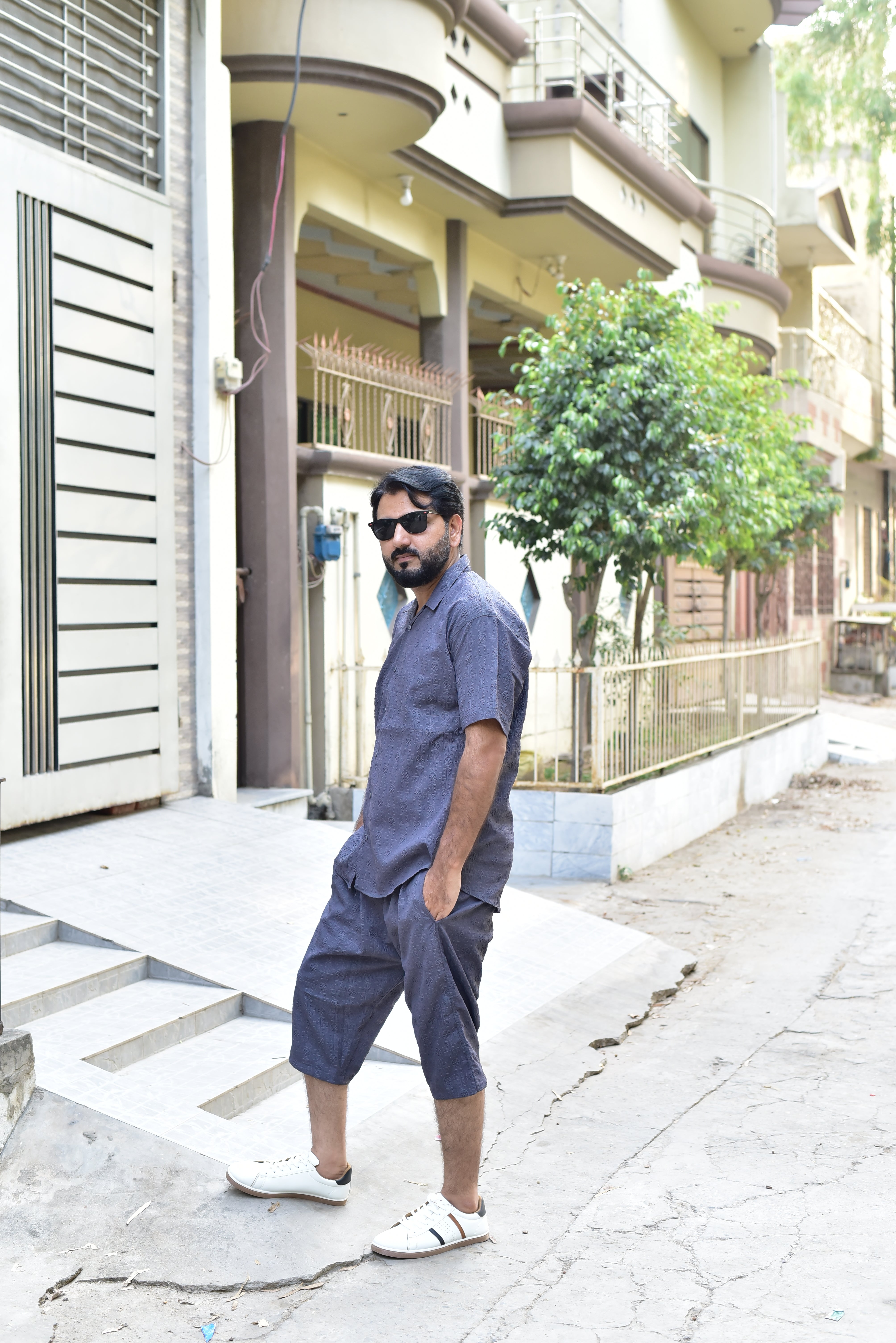 01- Men's Summer Co-Ord Set – Shirt & Shorts (Gray)