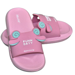K 40 - FUNN DAYY Cartoon Slides – Kids Slippers (Pink)